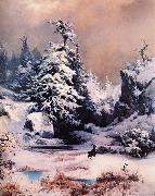 Thomas Moran Winter in the Rockies France oil painting artist